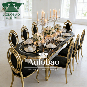 Modern Gold Design Stainless Steel <b>Dining</b> <b>Table</b> for Hotel Wedding Events Living Room - Product Image 3