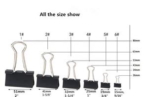 Trombones à reliure noire de haute qualité de 1 pouce 25mm Design rabattable 12 pièces dans une boîte à papier - Product Image 2