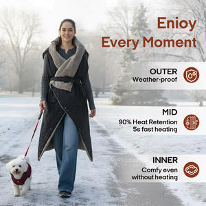 En stock à l'étranger, <span class=keywords><strong>couverture</strong></span> <span class=keywords><strong>chauffante</strong></span> électrique USB à <span class=keywords><strong>batterie</strong></span>, 3 réglages de chaleur, chauffage rapide, imperméable, pour le camping - Product Image 5