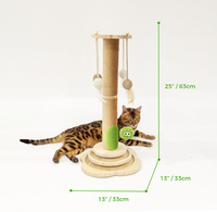 Jouet en bois pour chat, arbre à chat pour chats d'intérieur, jouet d'auto-entretenement, griffoir vertical et grattoir pour chat