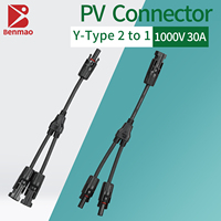 Connecteur de branche solaire PV-BMY3 CE IP67 2 à 1 30A 1000V DC femelle et mâle étanche de type Y pour système photovoltaïque solaire