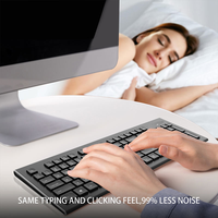 Combo de Teclado y Ratón Inalámbrico 2.4G, Teclado Ergonómico Inalámbrico de Tamaño Completo con 104 Teclas, Juego de Teclado y Ratón para Oficina, Escritorio, Computadora Portátil
