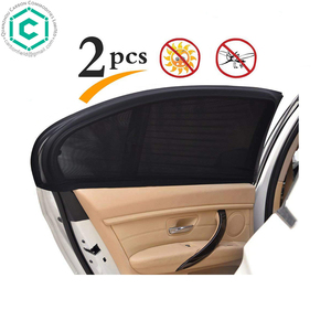 Pare-soleil universel pour fenêtre latérale arrière de voiture, respirant, pour bébé, enfant, animal domestique, filet pour siège arrière (2 pièces), convient à la plupart des voitures petites et moyennes - Product Image 1