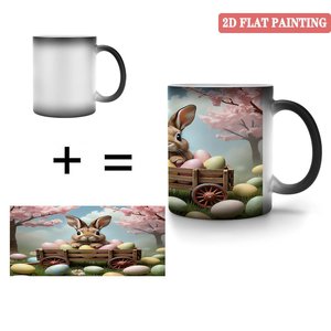 Eco Friendly Biodegradable <b>Ceramic</b> <b>Mug</b> Frosted Black 11oz Heat Sensitive Tea Coffee Cup - Product Image 4
