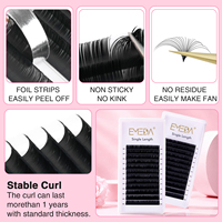 Extensions de cils individuels en velours noir mat EMEDA Mink, plateaux personnalisés en cachemire, fournitures pour extensions de cils, marque privée