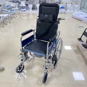 Silla de Ruedas Plegable y Reclinable de Lujo con Inodoro para Personas Mayores - Product Image 3