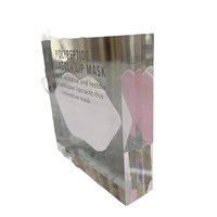 Bloc d'échantillons de masques pour les lèvres en acrylique transparent moulé sur mesure avec incrustation de résine, présentoir cosmétique pour exposition de beauté