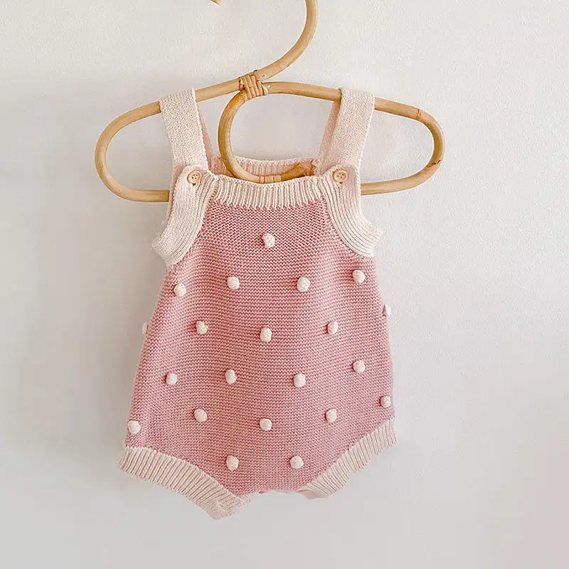 Bebek giysileri % 100% pamuk düz renk kısa kollu bebek Bodysuit bahar örgü ceket bebek kız kazak