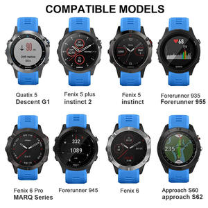 Bracelet en silicone de 22 mm avec boucle en acier, réglable, universel pour montres <span class=keywords><strong>Garmin</strong></span> Descent G1/ Forerunner <span class=keywords><strong>745</strong></span> 945 935 - Product Image 2