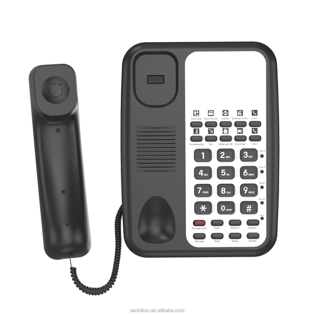 ACE-8902IP Customizable Logo Face Plate 8 Speed Dial Buttons Guest Room SIP Telephone for Hotels VoIP Phone