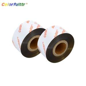 ริบบิ้นถ่ายโอนความร้อนสีทองด้าน/เงา กว้าง 30 มม. - 110 มม. ยาว 70 - 300 ม. ชนิดเรซิ่นสำหรับพิมพ์บนผ้าและป้ายผ้าซาติน - Product Image 1