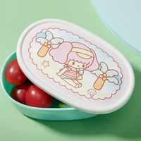 Passe au lave-vaisselle Boîte à lunch pour bébés et enfants Petite boîte à collation ovale Ensembles de 3 pièces Boîte à bento empilée