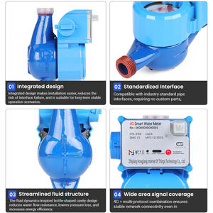 15/20/25mm 4m³/h LoRaWAN ワイヤレス遠隔メーター読み取りおよび監視 スレッド接続鋳鉄製バルブレススマート水道メーター - Product Image 5