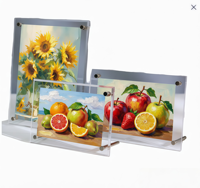 Cadres photo en acrylique transparent en gros, supports de signalisation de bureau de taille personnalisable, pour la décoration intérieure