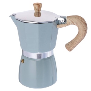 Cafetera expreso clásica profesional de aluminio, <span class=keywords><strong>Moka</strong></span> italiana con mango de madera - Product Image 2