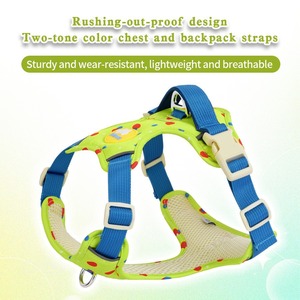 Harnais pour animaux de compagnie, style gilet, pour petit chien, réglable, sangle de poitrine réfléchissante, rouge, bleu, vert, bleu lac, blanc cassé - Product Image 3
