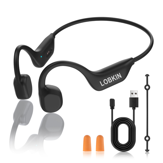 LOBKIN Bone Conduction Headphones Wireless 6.0 Swimming Headphones Underwater IPX6 Waterproof Open Ear Sports