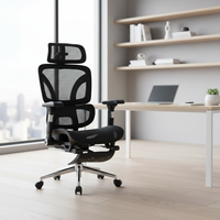 Chaise de bureau ergonomique moderne pour bureau de direction chinois, avec dossier haut en tissu maillé, assise en tissu, 4 vérins à gaz, mobilier de bureau/atelier