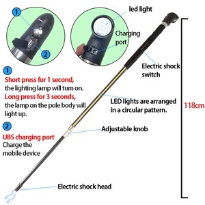 Bastón de Trekking de Aluminio con Linterna LED, Doble Modo de Luz, Banco de Energía Portátil, Esencial <span class=keywords><strong>para</strong></span> Campamentos de Verano, Supervivencia al Aire Libre y Escalada - Product Image 5