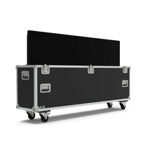 Boîtier de transport en aluminium pour écran de télévision, boîtier d'aviation en aluminium noir avec roues
