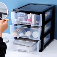GREENSIDE Boîte de rangement de bureau en plastique transparent Poste de travail Organisateur d'articles divers Casier cosmétique multicouche Bureau