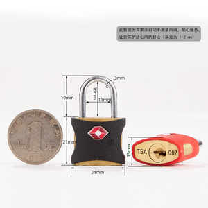 <b>TSA</b> Brass Padlock Black Red Copper Material Waterproof Rustproof Travel Luggage <b>Lock</b> - Product Image 4