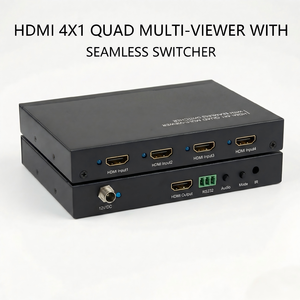Commutateur <span class=keywords><strong>HDMI</strong></span> Quad 4 entrées 1 sortie, <span class=keywords><strong>Multi</strong></span>-visualiseur, Splitter d'écran, Convertisseur vidéo PIP RS232 IR pour Gaming et Diffusion en direct - Product Image 1