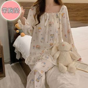 Indumenti da <span class=keywords><strong>notte</strong></span> in <span class=keywords><strong>cotone</strong></span> taglie forti da donna graziose camicie da <span class=keywords><strong>notte</strong></span> da donna nuovo Design stampa pigiama a maniche lunghe - Product Image 5