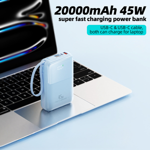 พาวเวอร์แบงค์สำหรับแล็ปท็อป 45W ความจุสูง 20000mAh สายชาร์จในตัวแบบ Type-C พร้อมหน้าจอแสดงผลดิจิตอล พกพาสะดวก - Product Image 1
