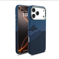 Nouvelle arrivée, coque de téléphone magnétique avec patch d'eau, texture Kevlar, PC, pour iPhone 15 Pro Max, coque de téléphone antichoc pour iPhone