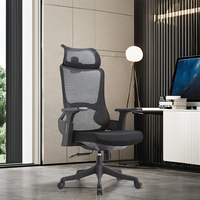 Chaise de bureau ergonomique moderne à dossier haut en maille, avec appui-tête réglable, directement de l'usine