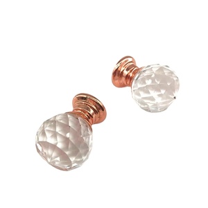 Sang Trọng Trang Chủ Phần Cứng Đơn Giản Phong Cách Châu Âu Glass Pha Lê Rose Gold Đồng Tủ Xử Lý Tủ Quần Áo Tay Nắm Cửa - Product Image 1