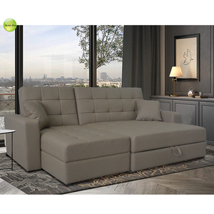 Canapé-lit <span class=keywords><strong>de</strong></span> luxe en cuir PU, best-seller chinois, avec ottoman <span class=keywords><strong>de</strong></span> rangement, design moderne en forme <span class=keywords><strong>de</strong></span> L, pour villa et usage domestique, <span class=keywords><strong>montage</strong></span> facile - Product Image 1
