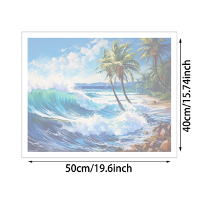 1 pezzo paesaggio costiero, pittura decorativa <span class=keywords><strong>senza</strong></span> <span class=keywords><strong>cornice</strong></span>, 40x50cm dipinto a olio digitale fai da te dipinto a mano tela - Product Image 3