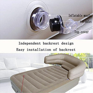 Colchón Inflable Spring Of The Century con Cabecera, Color Blanco Grisáceo, 0.45mm de Grosor, Colchón de Aire para Adultos - Product Image 2