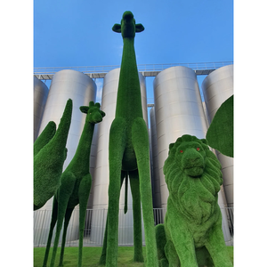 Estatua de Elefante de Fibra de Vidrio Personalizada, Topiario Artificial de Hierba, Decoración de Jardín Exterior - Product Image 3