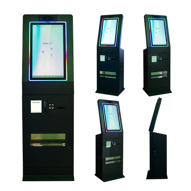 Floor Standing Cash Dispenser Banknote Acceptor QR Scanner Coin Acceptor Touch Screen Self Bill and Coin Parking Payment Kiosk