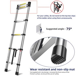Échelles télescopiques en aluminium légères, extensibles et pliables, design moderne, pour la maison, le camping-car, le <span class=keywords><strong>grenier</strong></span>, utilisation quotidienne, <span class=keywords><strong>escalier</strong></span> - Product Image 4