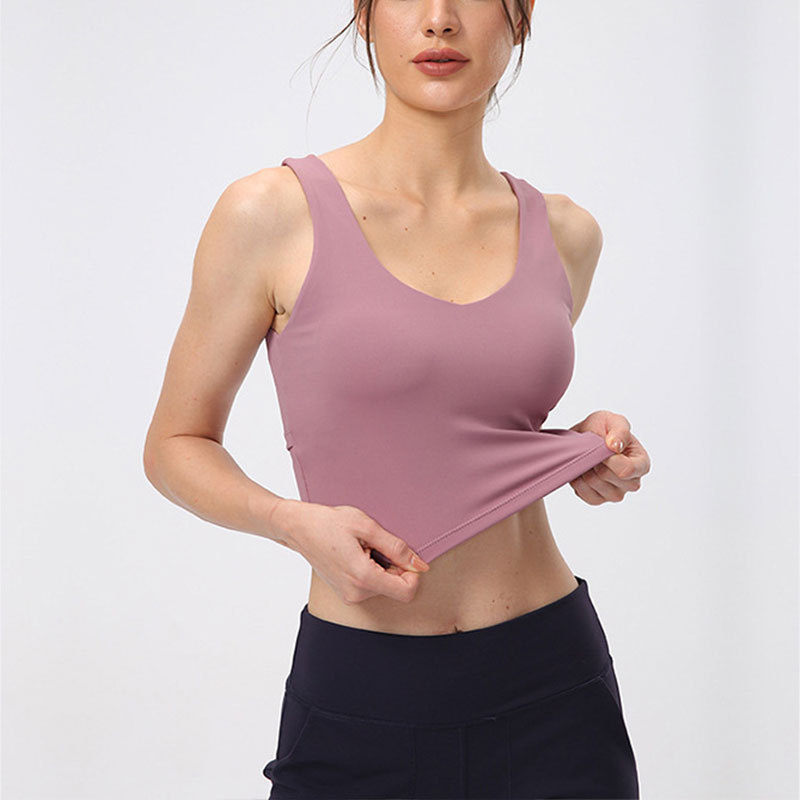 Deep V Yoga Tank Top Women's Cross Back Yoga Dress Women's Fitness Sports Bra