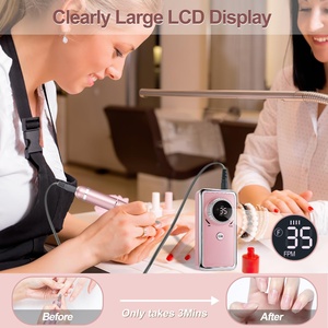 Taladro Eléctrico Profesional Portátil para Uñas, 35000 RPM, Pantalla LCD, Recargable, 11 Brocas, para Remover Esmalte Acrílico en Casa - Product Image 5