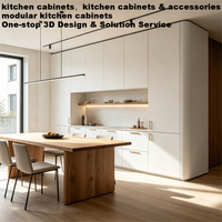 Ensemble de meubles de cuisine modulaire moderne et minimaliste en contreplaqué étanche de qualité E0, pour la rénovation de cuisines de villas, de fournisseur fiable