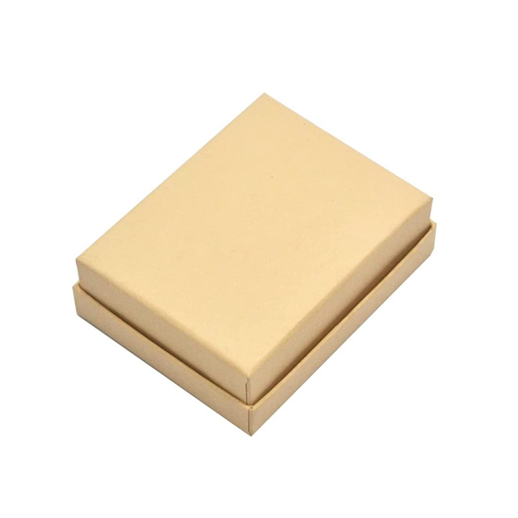 Brown Delicate Kraft Jewelry Box Bulk Sturdy Kraft paper packaging with Lid and Cotton spo<i></i>nge velvet padded
