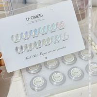 UOMEEI Poudre Magique Effet Miroir 12 Couleurs, Poudre Chrome Irisée Aurore Caméléon pour Ongles, Kit de Pigments Métalliques pour Nail Art