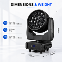 Luz Móvil con Zoom Bee Eye IP65 Resistente al Agua, 19x40W 760W, 3.5-50 °   Pixel RGBW RDM DMX512 para espectáculos acuáticos, conciertos y escenarios al aire libre