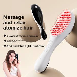 Masseur de tête méridien à lumière rouge ionique Guide liquide de peigne anti-perte de cheveux électrique pour le soin des cheveux Produit multi-<span class=keywords><strong>styler</strong></span> - Product Image 1