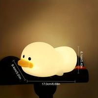 Dou Dou Duck Cadeau pour enfants veilleuse douce soin des yeux chronométrage automatique USB charge clap lampe en silicone