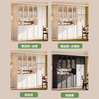 Buffet de style français léger à une porte, armoire haute avec porte vitrée et plateau en dalle de roche, personnalisable pour toute la maison