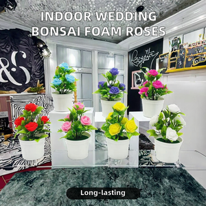 Bunga Mawar Lima Kepala Bonsai Hari Valentine 2026 Dekorasi Rumah Bunga dan Tanaman Buatan untuk Pemotretan Gaun Pengantin di Dalam Ruangan - Product Image 4
