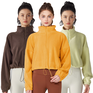<span class=keywords><strong>Chaqueta</strong></span> Deportiva de Manga Larga con Cuello Alto para <span class=keywords><strong>Mujer</strong></span>, <span class=keywords><strong>Chaqueta</strong></span> Informal de Alta Calidad con Cierre y Cordón Ajustable, <span class=keywords><strong>Chaqueta</strong></span> Deportiva para Yoga - Product Image 4