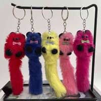 Porte-clés en peluche renard, avec pompon, ours, raton laveur, sac en peluche pour femmes